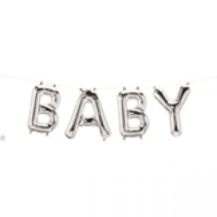 BABY Kit Northstar SILVER Packaged Foil Balloons - 16 inch